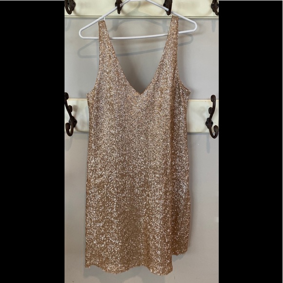 zara gold sequin mini dress SEQUIN LACE MINI DRESS - Gold